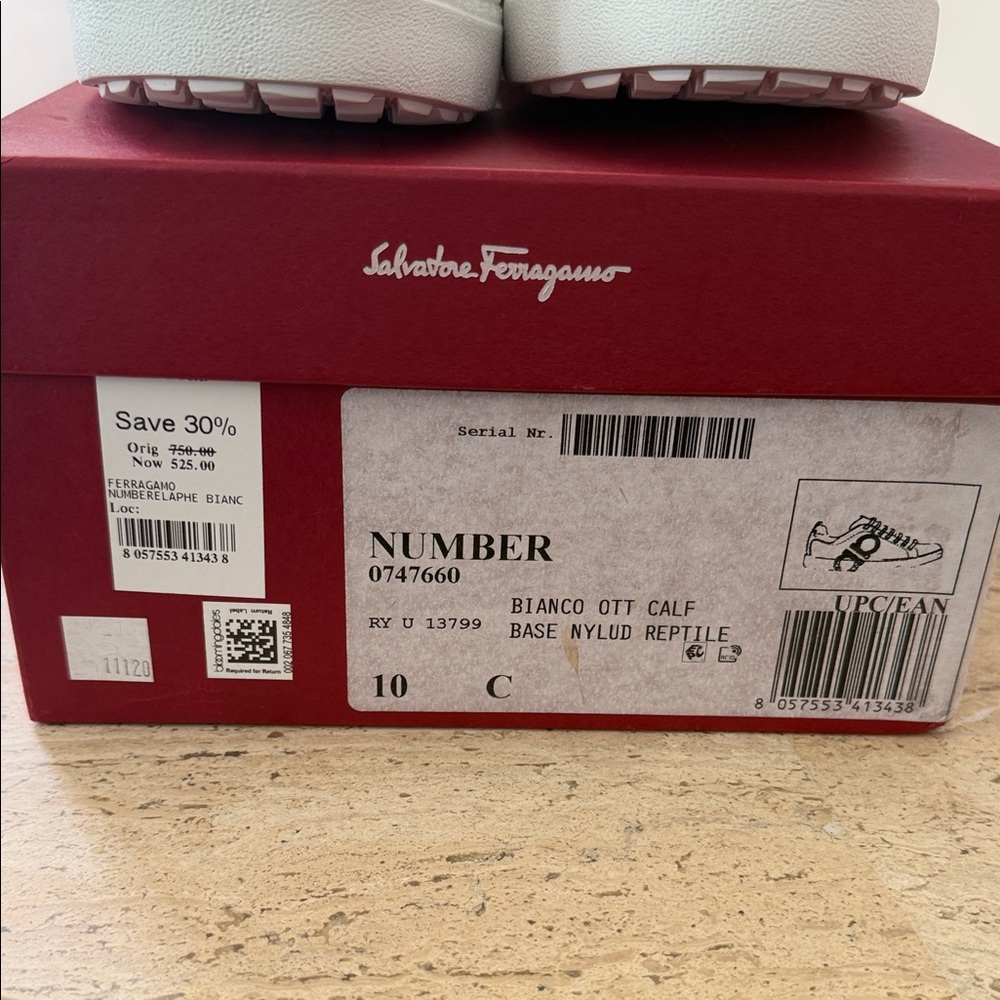 Salvatore Ferragamo White Leather Sneakers